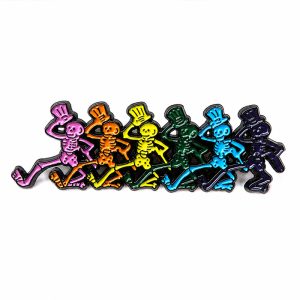 Grateful to Dead Rainbow Skull Enamel Pin