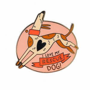 I Love my Rescue Dog Enamel Pin