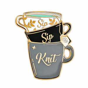 Sip Knit Teacup Enamel Pin