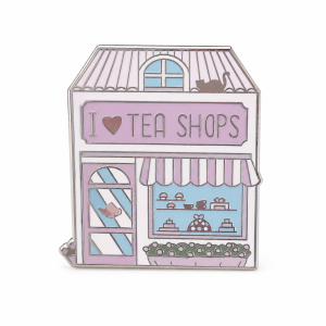 I Love Tea Shops Enamel Pin