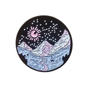 Travel Sunrise to Snowy Mountains Enamel Pin