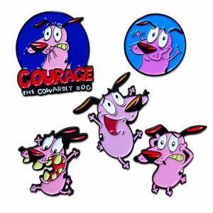 Cowardly X Dog Enamel Pin