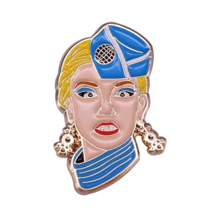 Trendy Flight Attendant Uniform Collar Enamel Pin