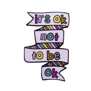 Creativity English Letters Mental Health Collar Enamel Pin