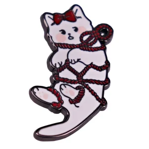 Shibari Cat Character Enamel Pin