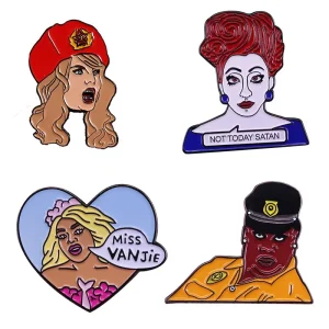 Drag Queen Character Enamel Pins