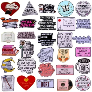 Quote & Letter Enamel Pins