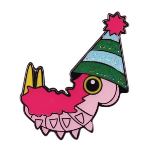 Pink Caterpillar Enamel Pin