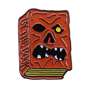 Halloween Horror Skeleton Book Collar Enamel Pin