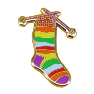 Rainbow Socks Christmas Enamel Pin