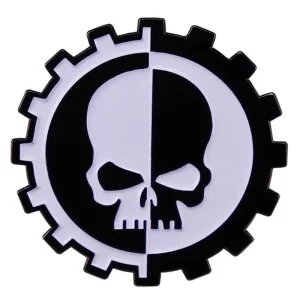 Black White Skull Enamel Pin
