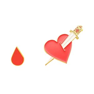 Creativity Sword Through Heart Bleed Enamel Pin