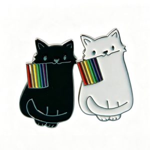 Black & White Cat Enamel Pin