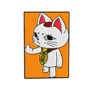 Lady Maneki Neko Lucky Turbo Granny Cat Enamel Pin